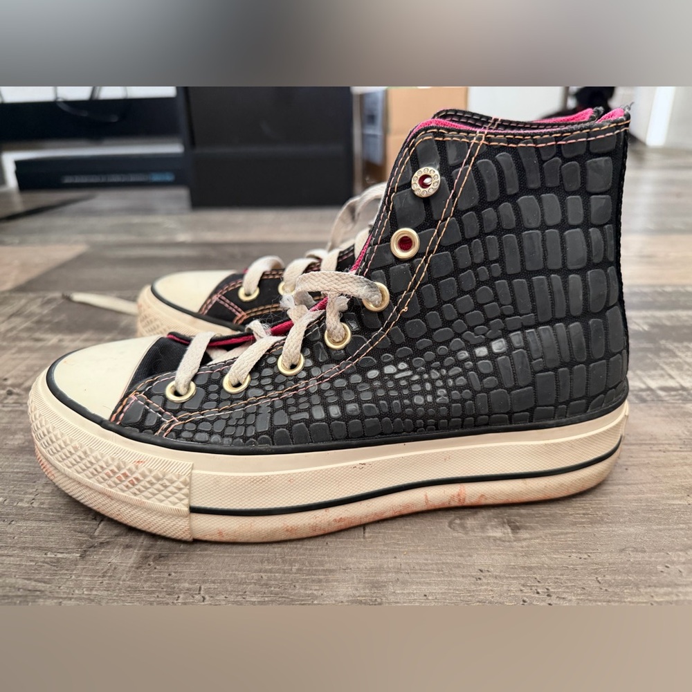 Converse Black Crocodile Pattern High-Tops
